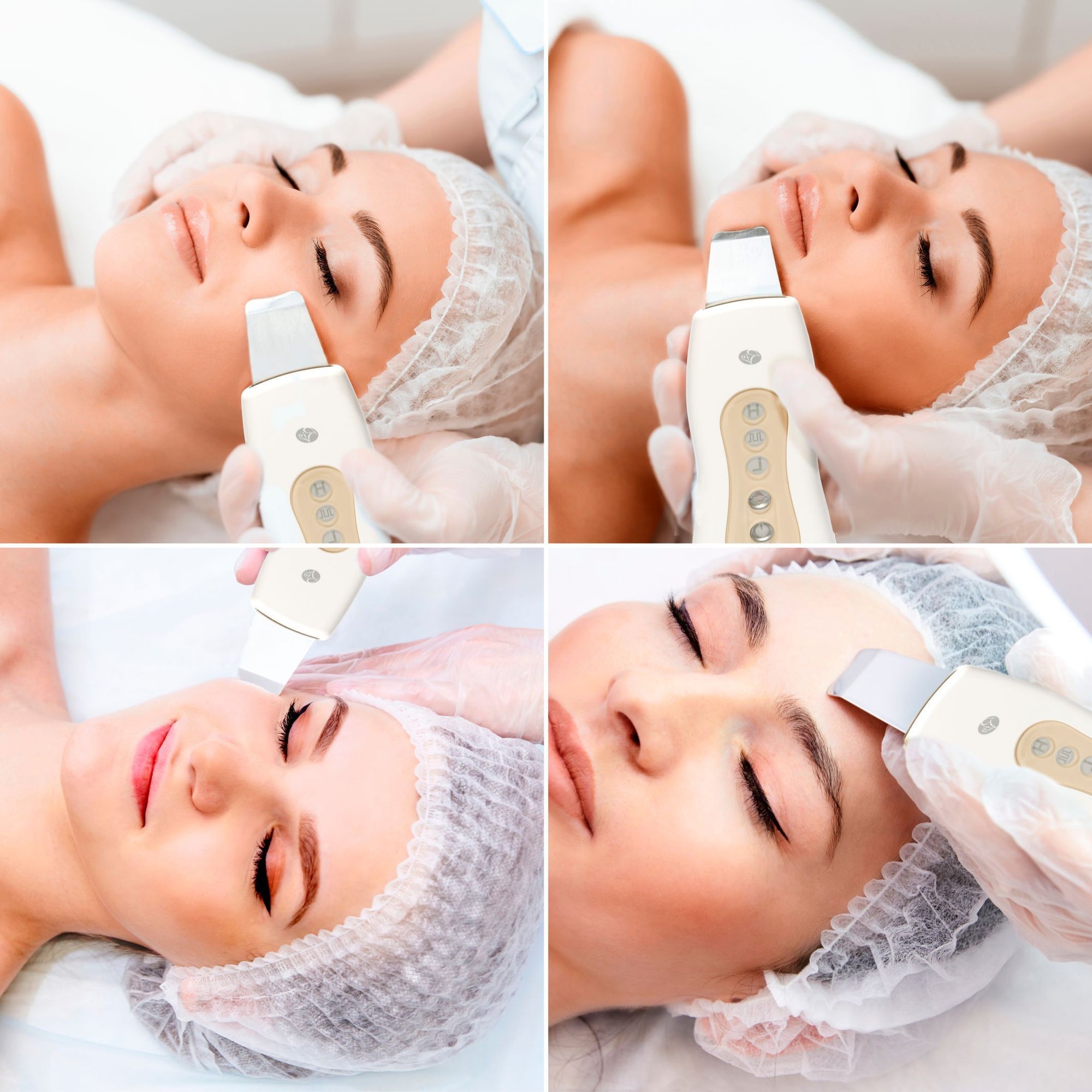 Ultrasonic Blade Facial showing use on different areas of the face
