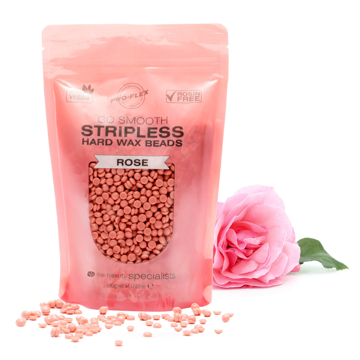 Rose Go Smooth Stripless Hard Wax Beads (500g)