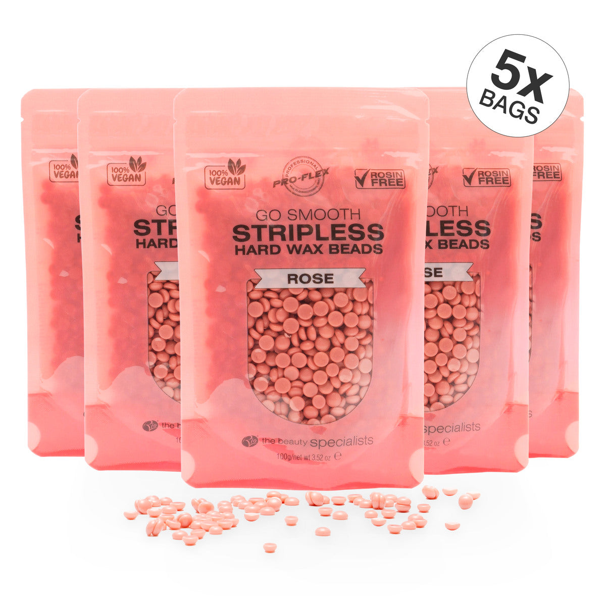 Rose Go Smooth Stripless Hard Wax Beads (100g)