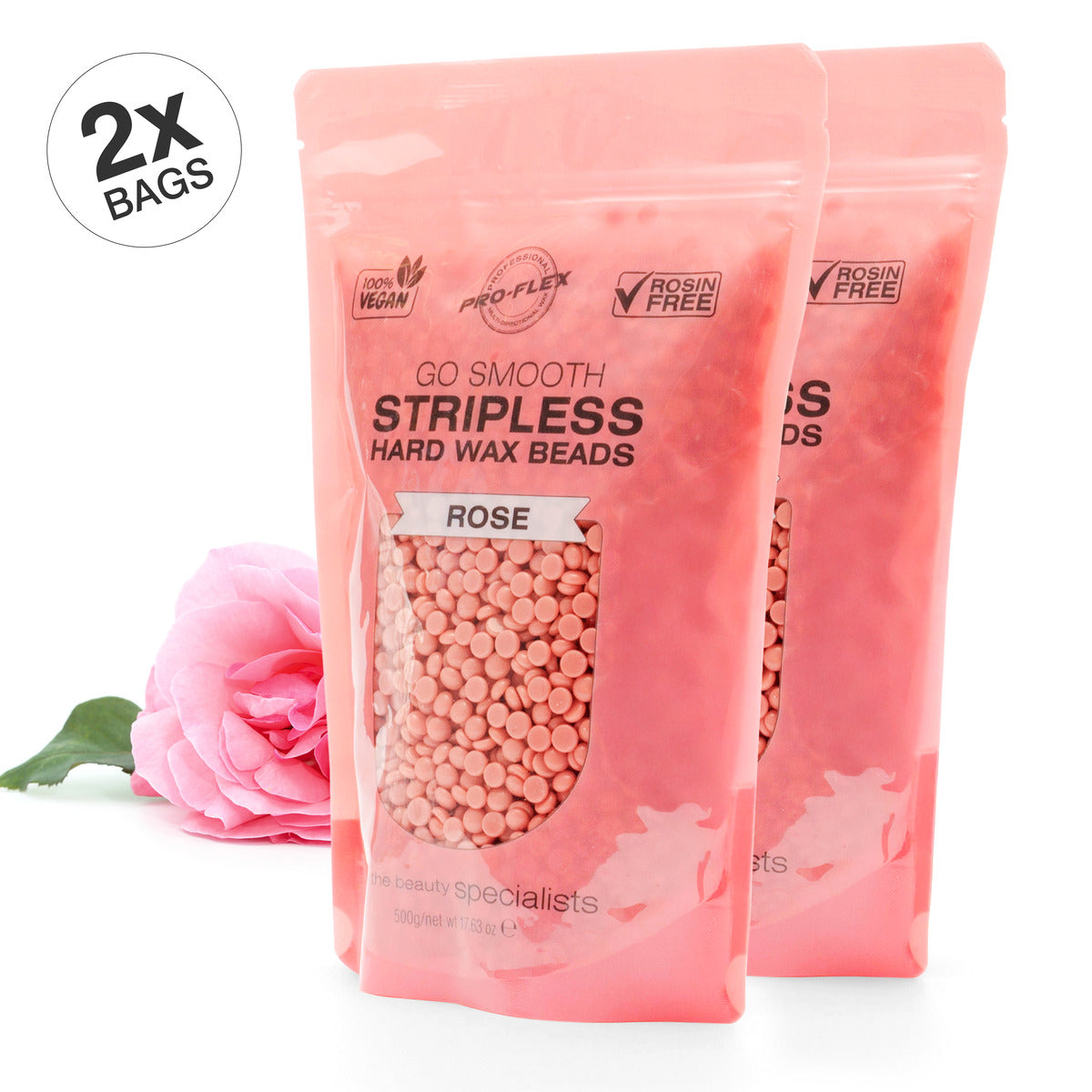 Rose Go Smooth Stripless Hard Wax Beads (500g)