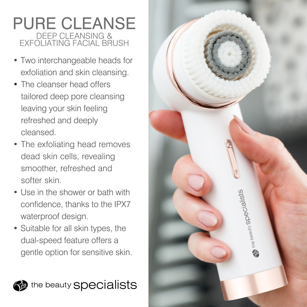 PURE CLEANSE Deep Cleansing & Exfoliating Facial Brush