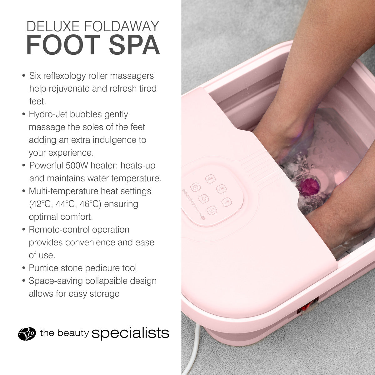 Deluxe Foldaway Foot Spa Bath - Pink