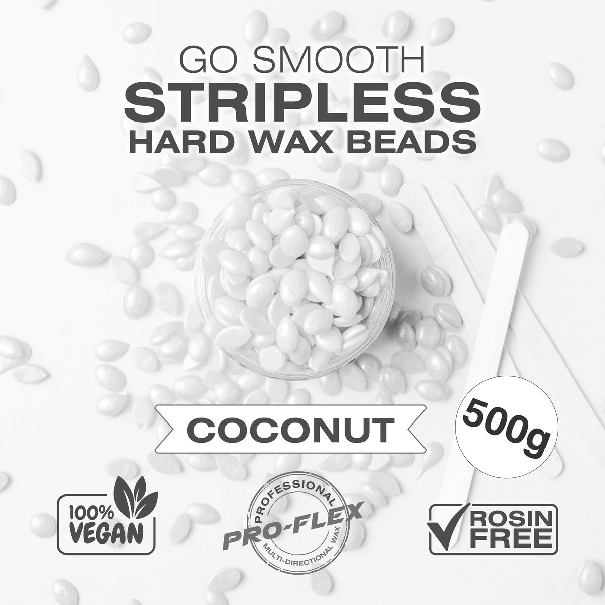 Coconut Go Smooth Stripless Hard Wax Beads  (500g)