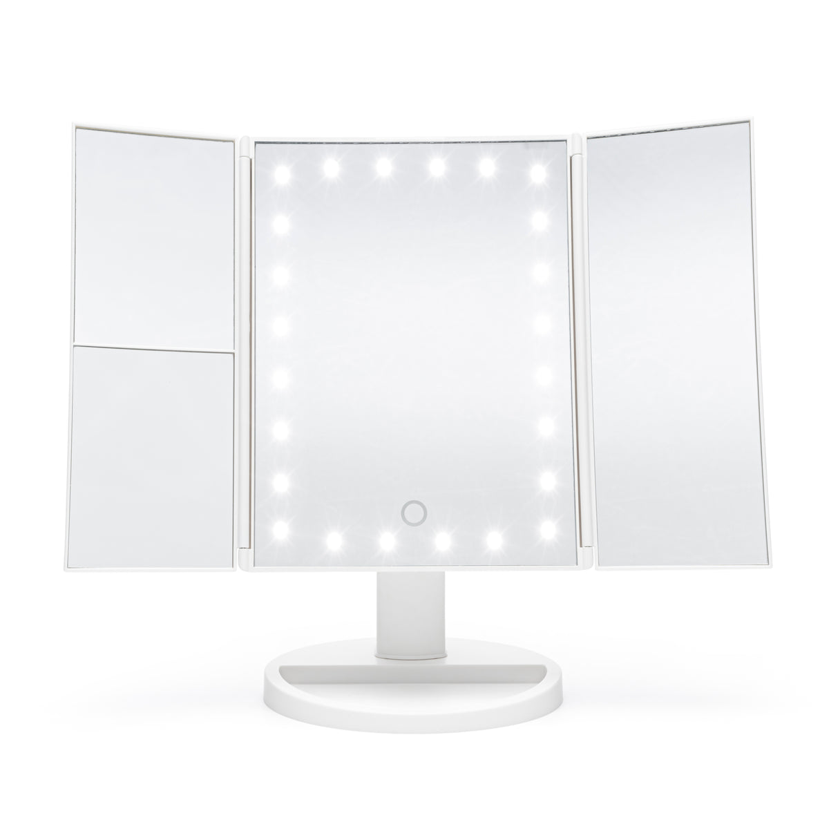 24 LED touch dimmable make up mirror with 2x 3x magnification in white 