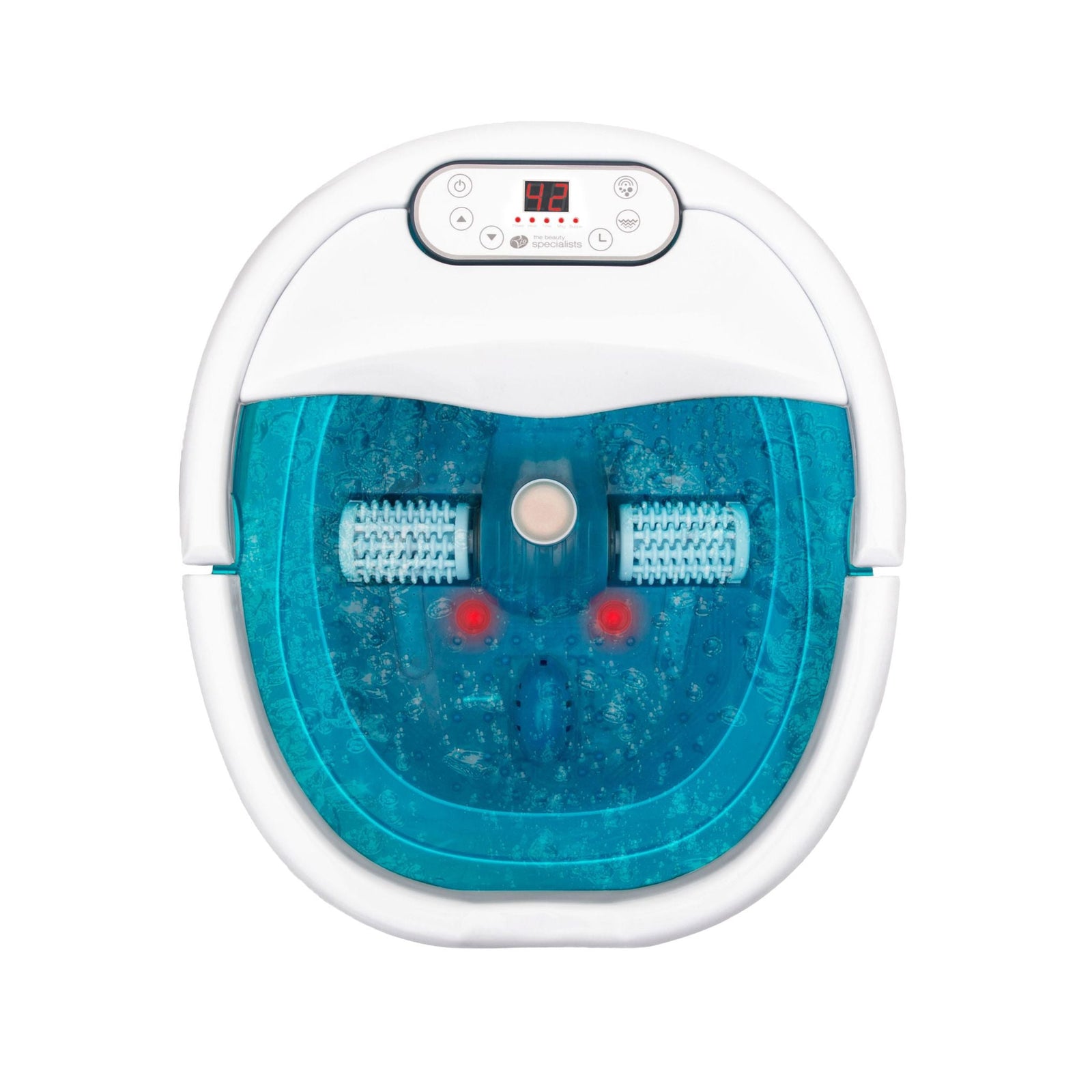 Birdseye view of multi-functional motorised foot spa bath and massager