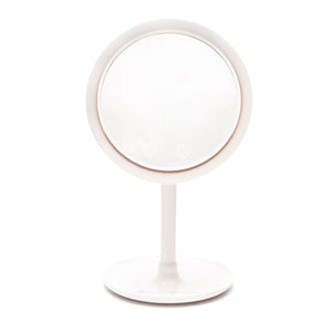 Keep cool mirror with fan and LED light ring