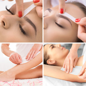lady having eyebrows legs and underarms waxed