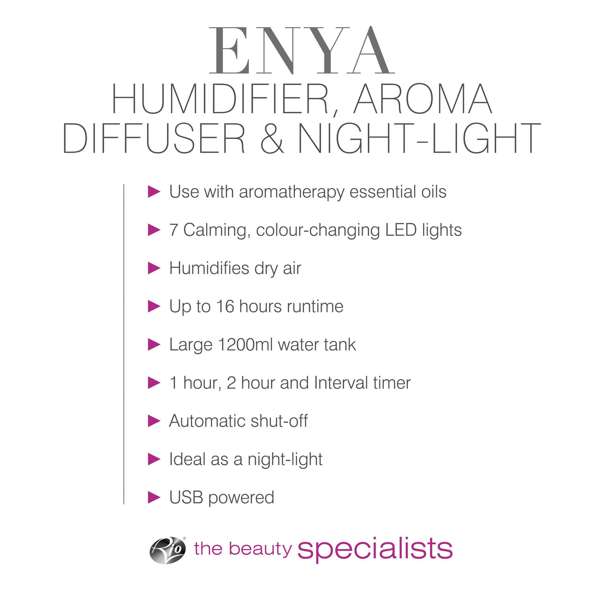 ENYA Diffuser, Humidifier & - Rio the Beauty Specialists