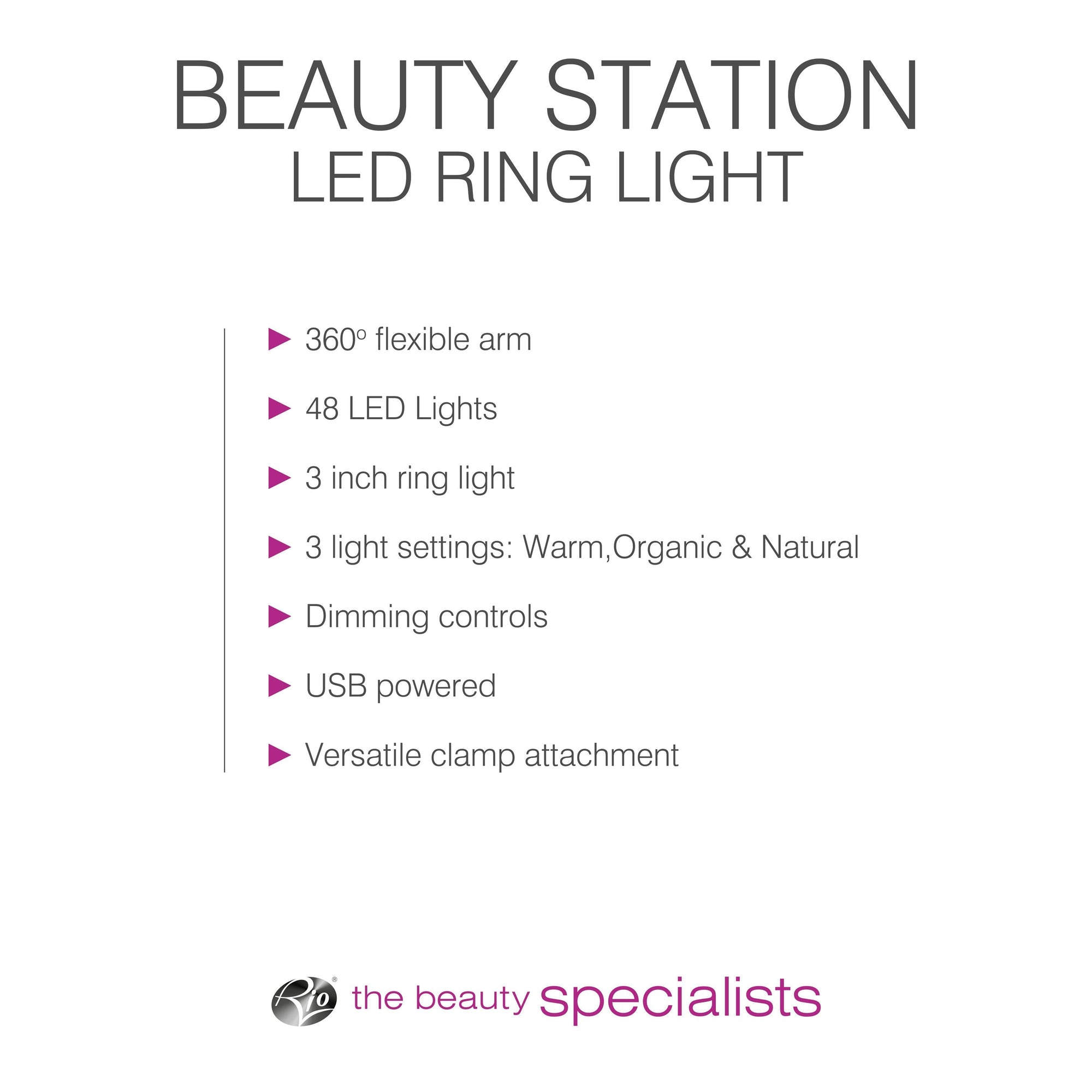 Beauty Station LED Ring Light