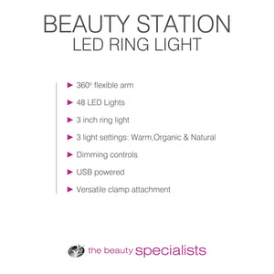 Anello luminoso a LED per stazione di bellezza