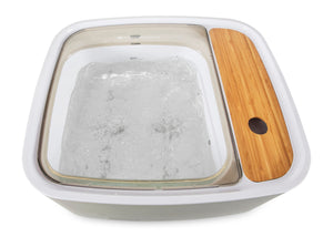 Scandinavian jacuzzi foot spa filled with bubbling water