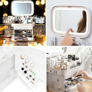 Ultimate Beauty Storage Box With Dimmable Mirror