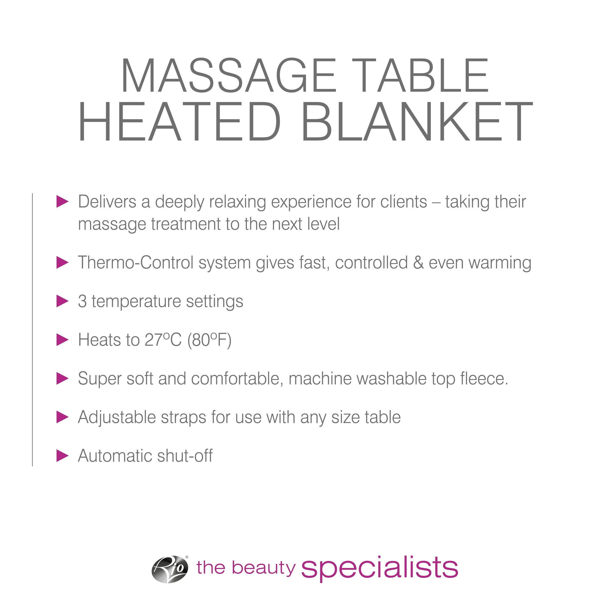 Massage table Heated Blanket