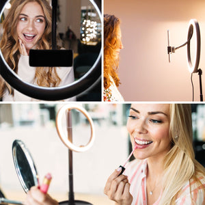 Foldable Makeup and Vlogging Dimmable LED Ring Light