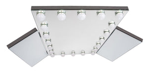 Birdseye view of Premier Hollywood Mirror with 20 LED lights and folding side mirrors