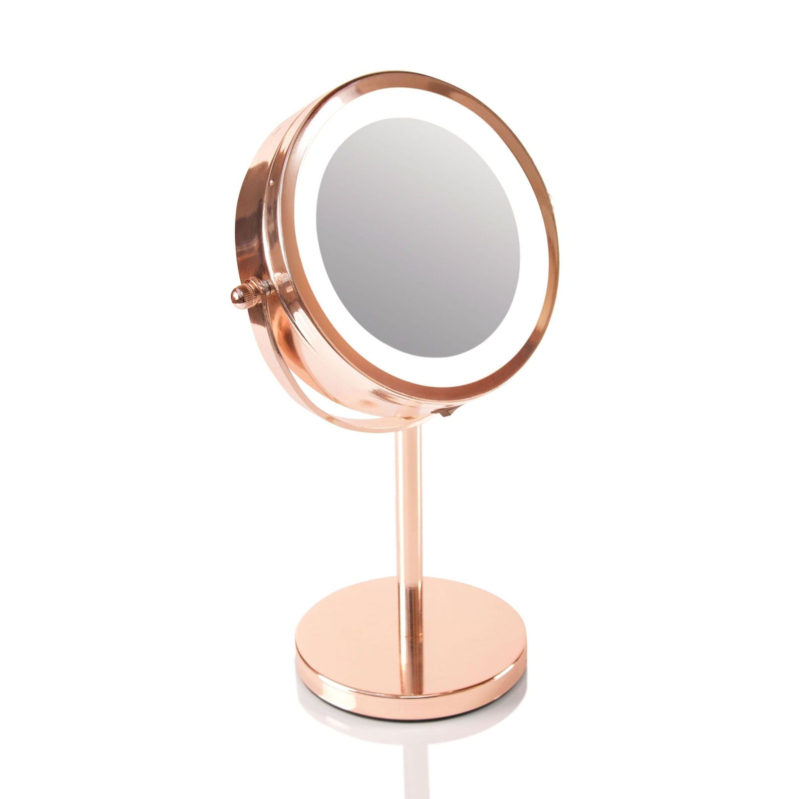 rose gold double sided cosmetic LED mirror 