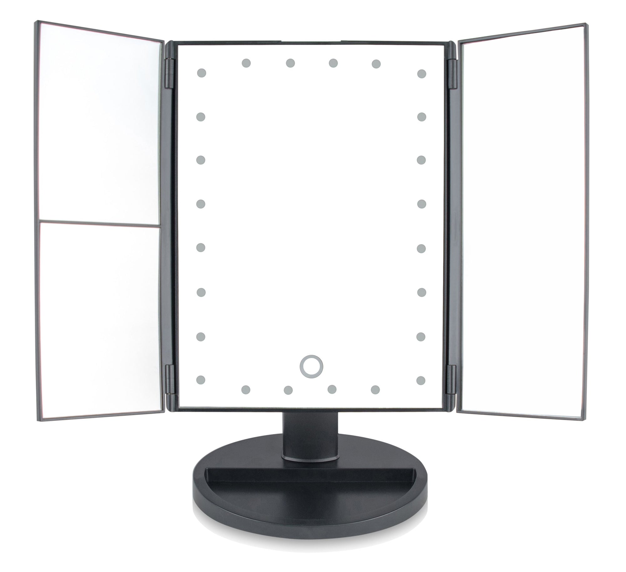 24 LED touch dimmable 3 way make up mirror with 2x and 3x magnification