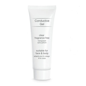 85ml tube of conductive gel suitable for face and body on a white background